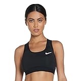 Nike Damen Swoosh Medium Band Non Padded Sport-BH, Black/Black/White, S