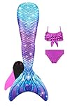 shepretty meerjungfrauenflosse mädchen mit Monoflosse Neuer Mermaid Tail Badeanzug für Erwachsene und Kinder,xiaofenG5-140