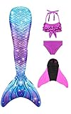 shepretty meerjungfrauenflosse mädchen Mermaid Tail Badeanzug für Erwachsene und Kinder，xiaofenfenG5-140
