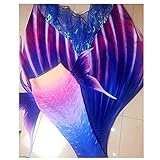 Newwiee Meerjungfrau Badeanzug 3 Stück Set Meerjungfrau Bikini Kostüm Monoflosse Flossen Badeanzug Meerjungfrau Schwanz zum Schwimmen nach Maß(Color:Custom Made)